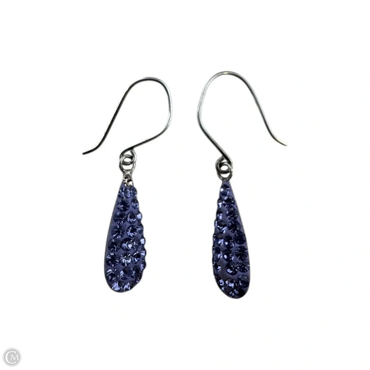 Purple Teardrop Earrings Sterling Silver