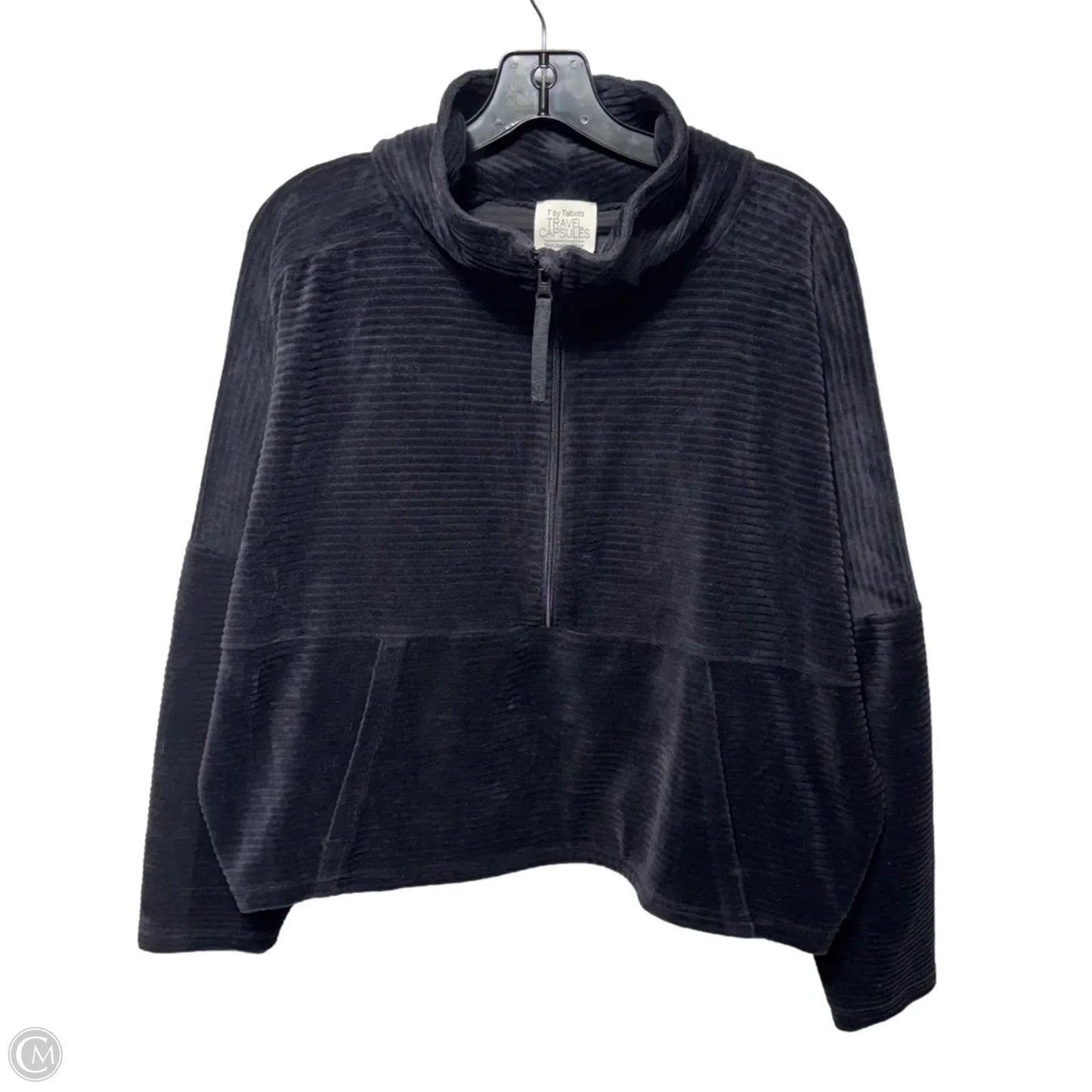 Athletic Top Long Sleeve Collar By Talbots In Navy, Size: L