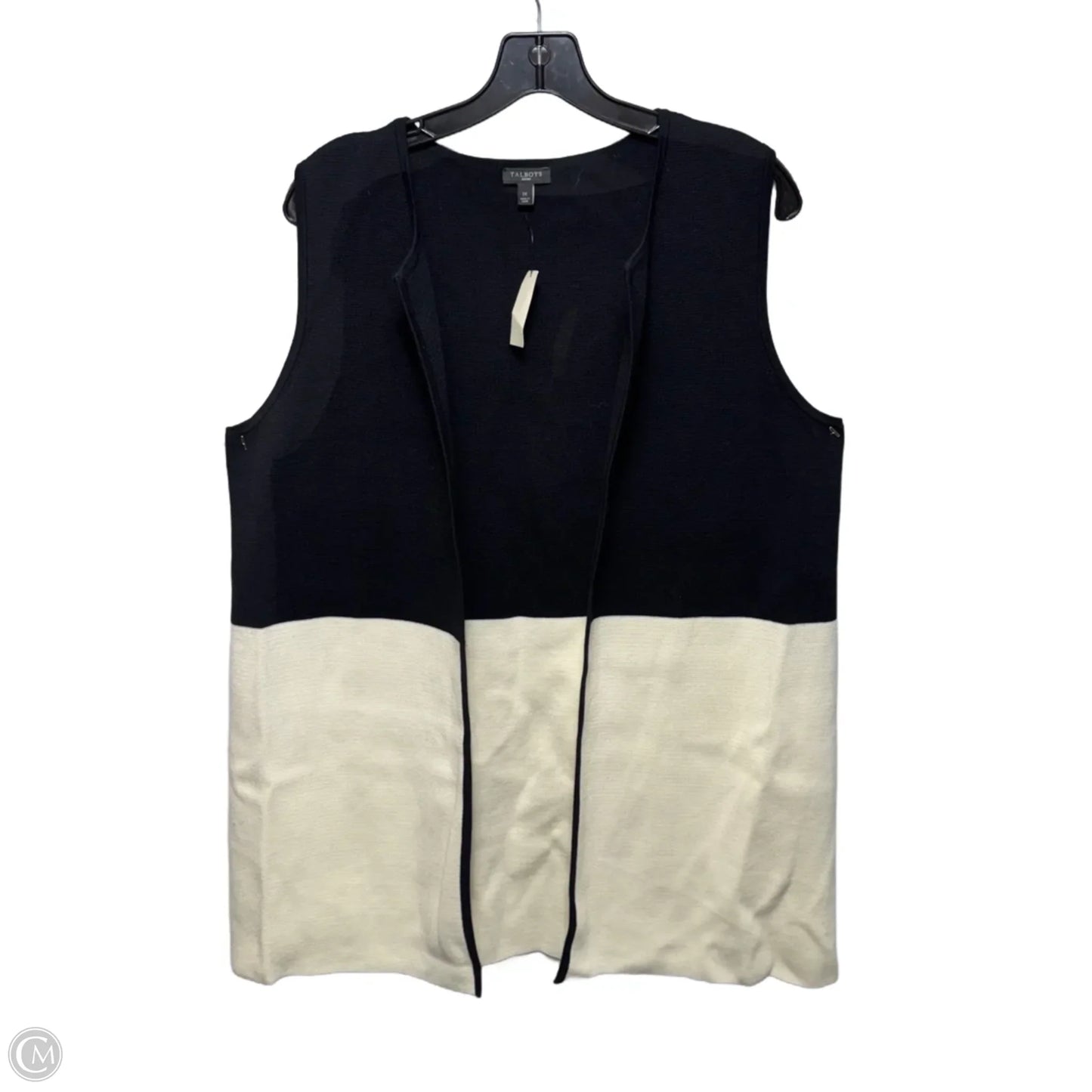 Vest Other By Talbots In Black & Cream, Size: 1x