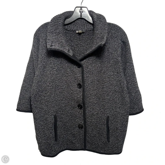 Sweater Cardigan By Talbots In Grey, Size: L