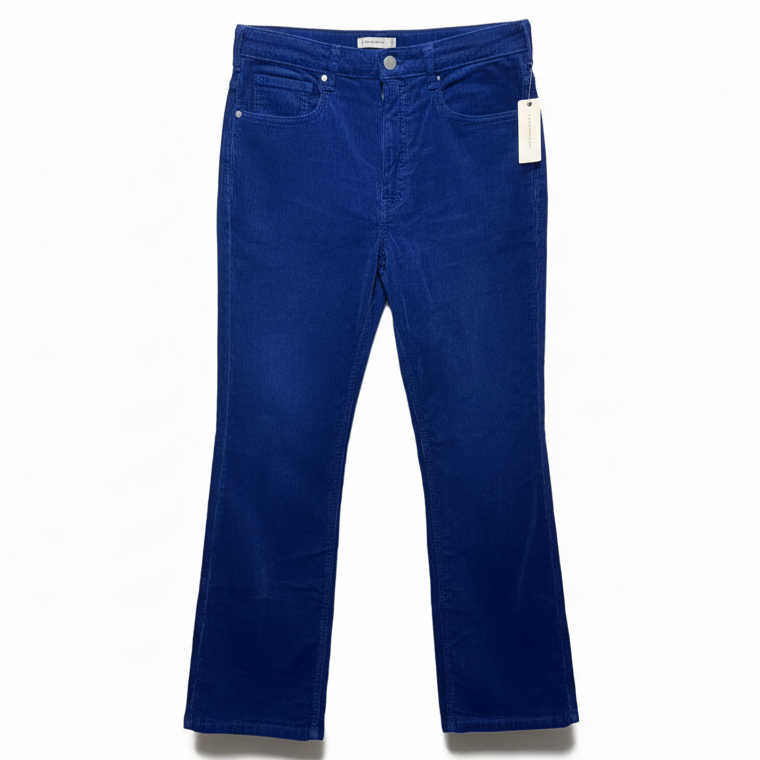 The Yaya Mid-Rise Corduroy Crop Flare Jeans By Pilcro In Indigo, Size: 4/27