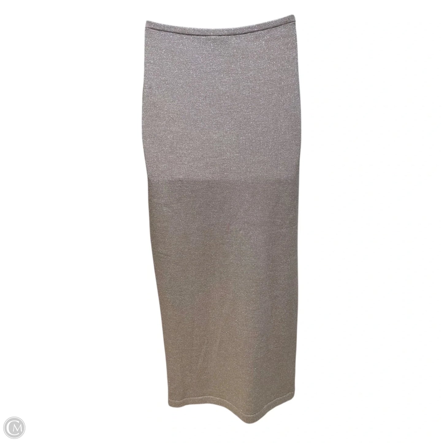 Metallic Knit Maxi Skirt Luxury Designer By St John Evening In Gold, Size: 6