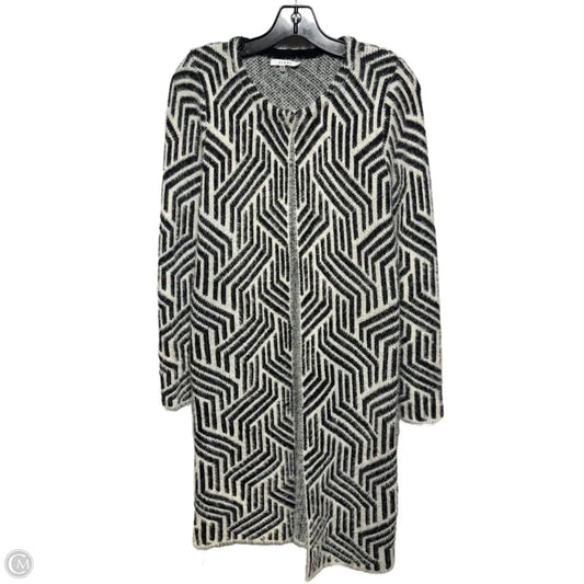 Sweater Cardigan By Sioni In Black & Cream, Size: S