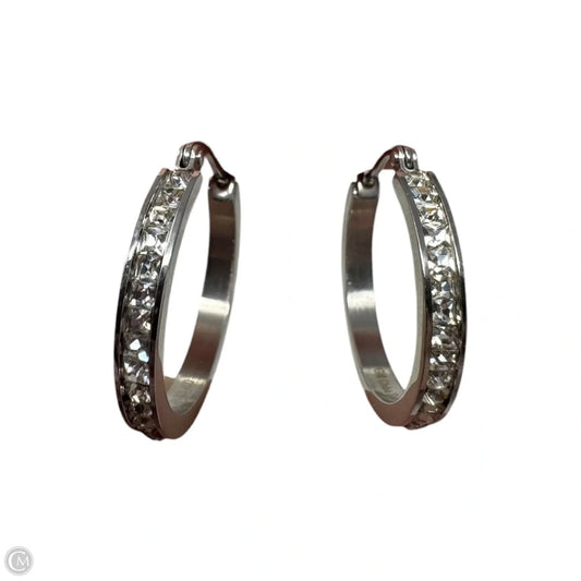 Crystal Stainless Steel Hoop Earrings