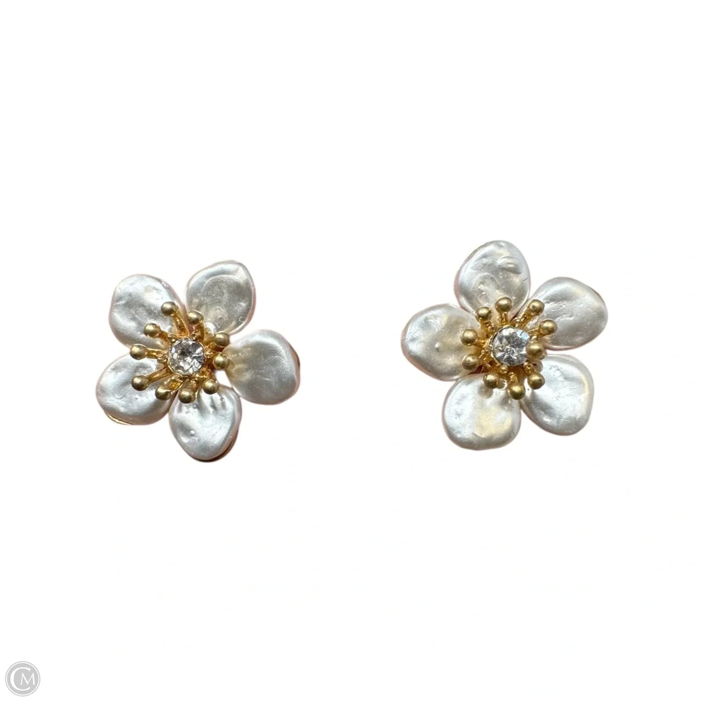 Faux Pearl Flower Earrings Stud