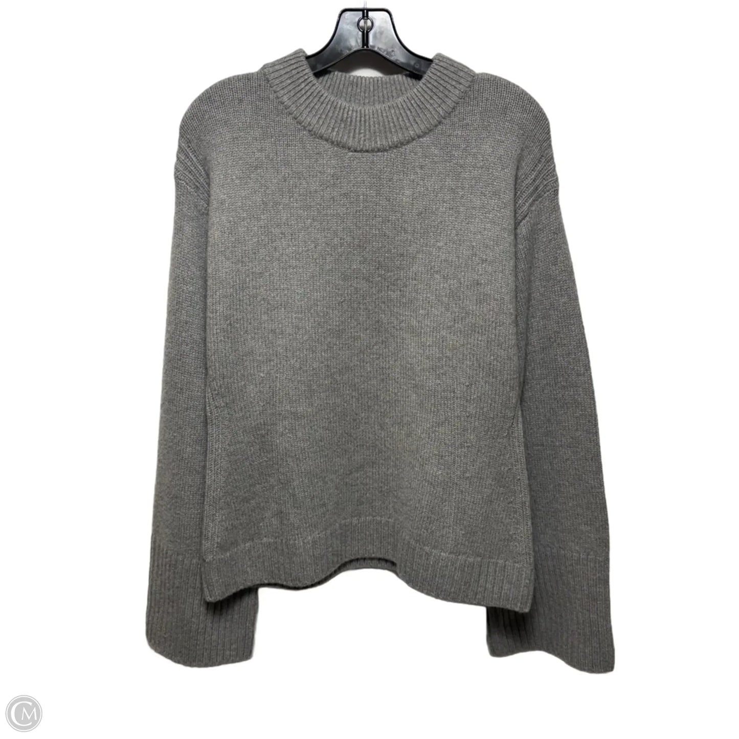 Lofty Cashmere Wool Blend Marled Crewneck Sweater By White And Warren In Pewter Heather, Size: L