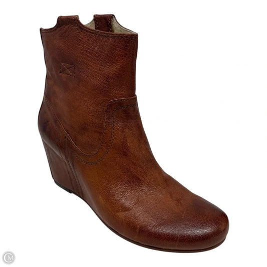 Carson Wedge Boots Designer By Frye In Brown, Size: 7.5