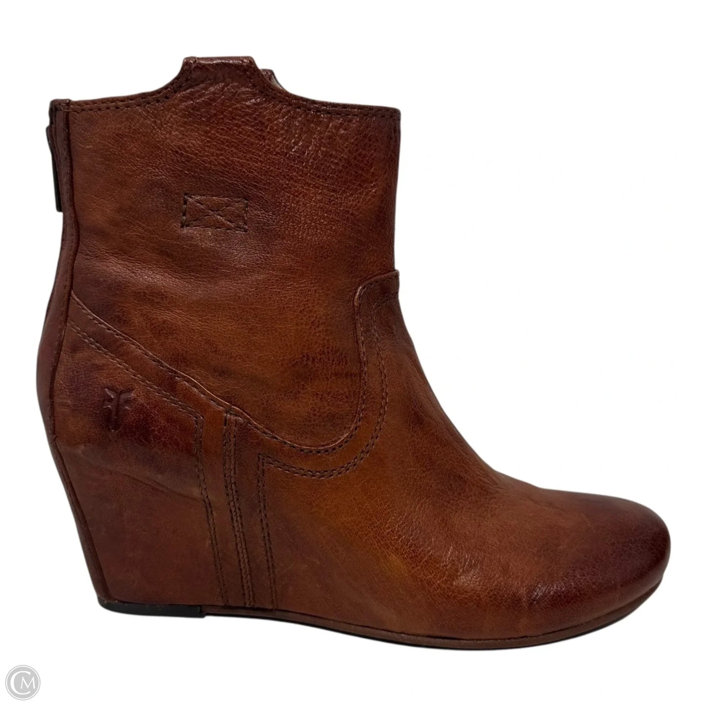 Carson Wedge Boots Designer By Frye In Brown, Size: 7.5