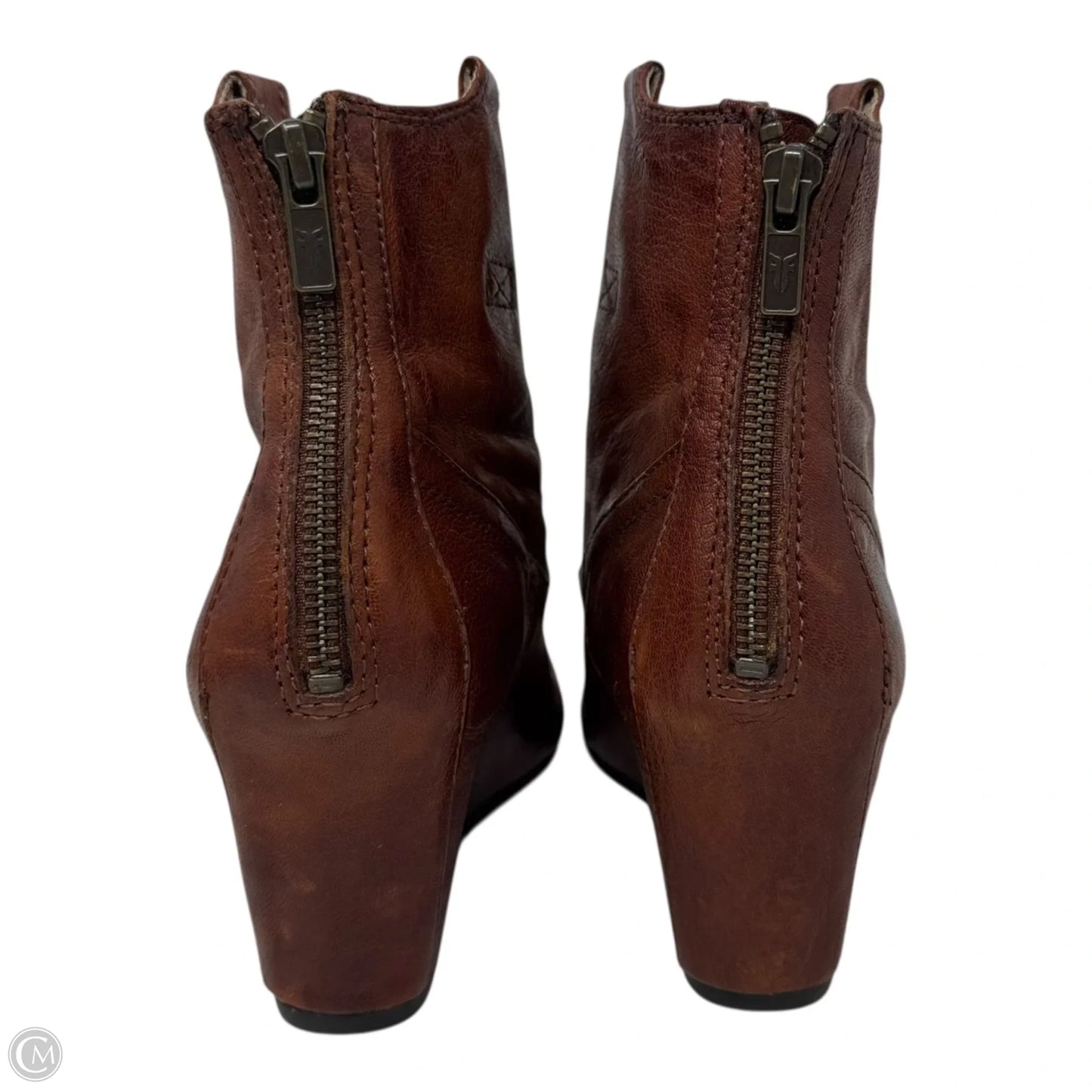 Carson Wedge Boots Designer By Frye In Brown, Size: 7.5