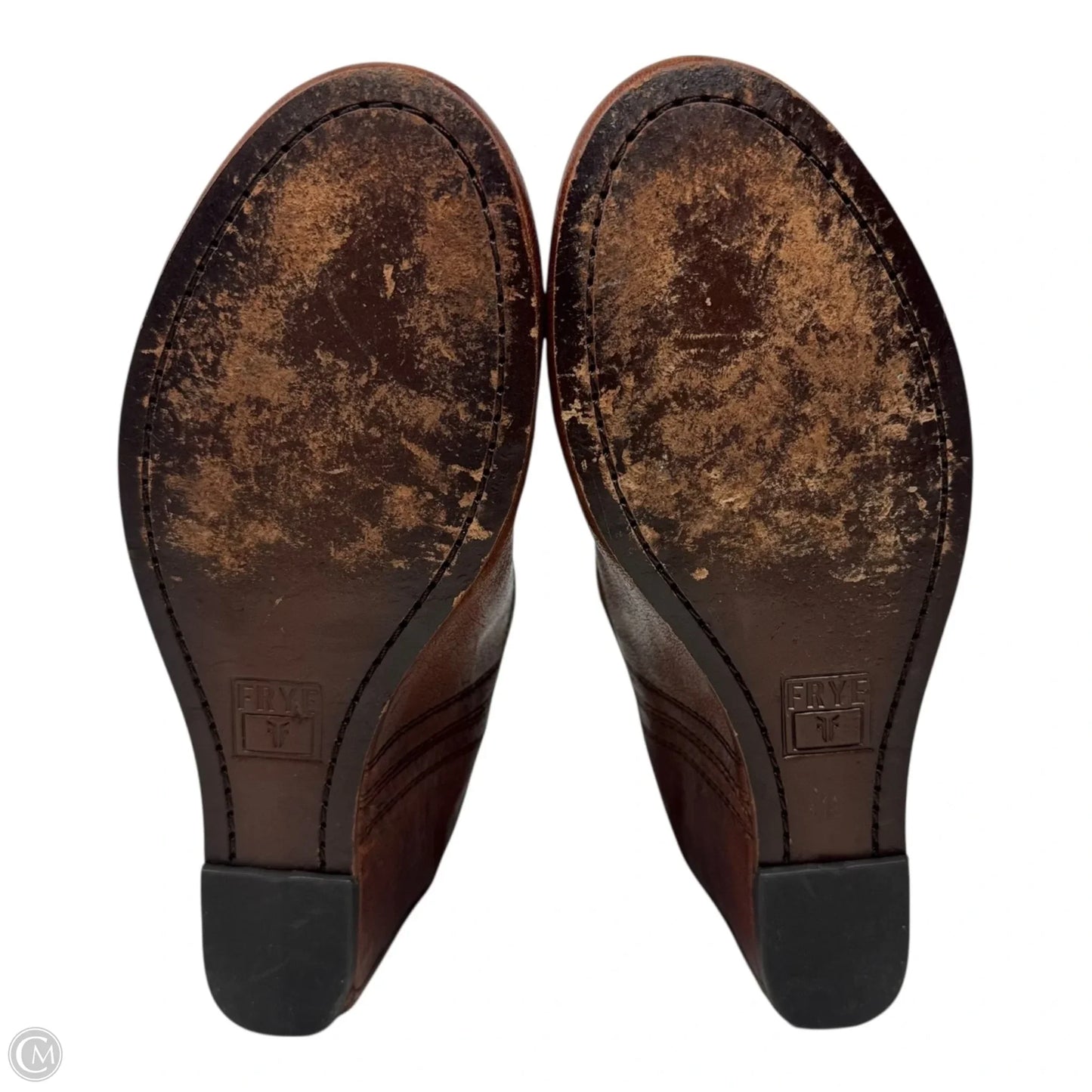 Carson Wedge Boots Designer By Frye In Brown, Size: 7.5