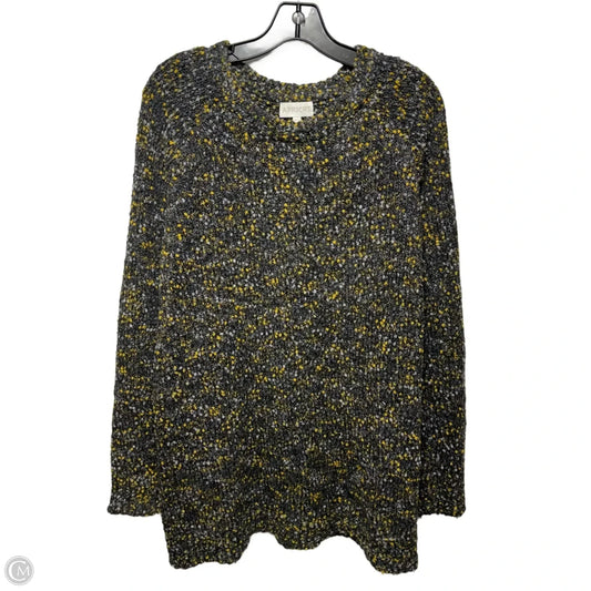 Sweater By Apricot In Grey & Yellow, Size: L
