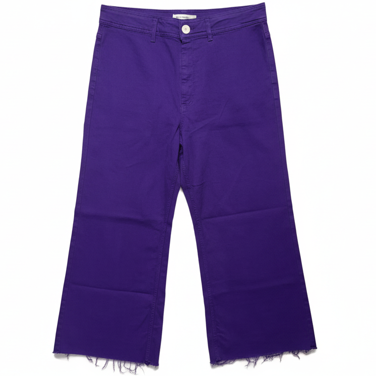 Jeans Cropped By Zara In Purple, Size: 12