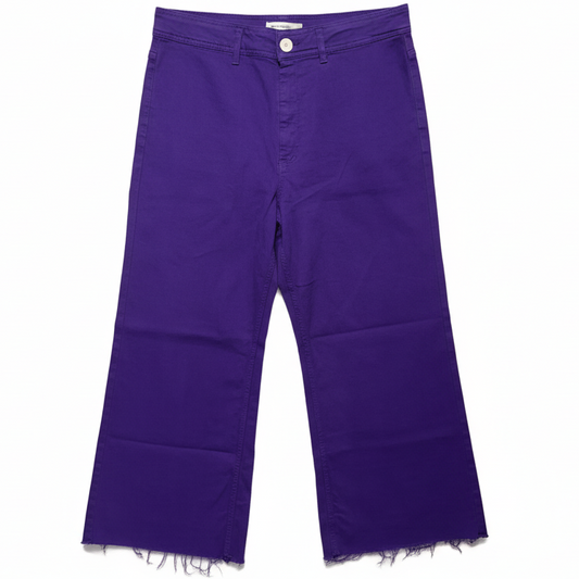 Jeans Cropped By Zara In Purple, Size: 12