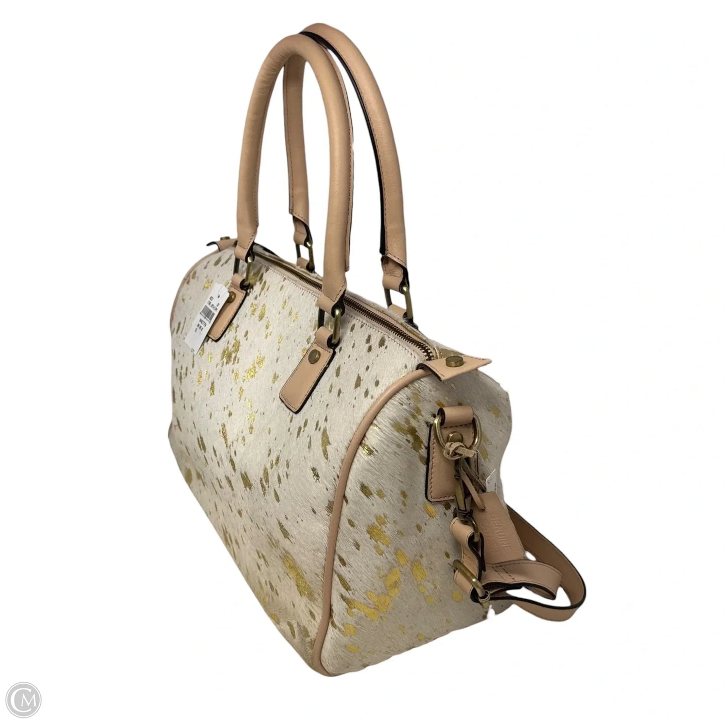 Mable Zippy Natural Cow Hair-On Leather Handbag By Jane Marie, Size: Large