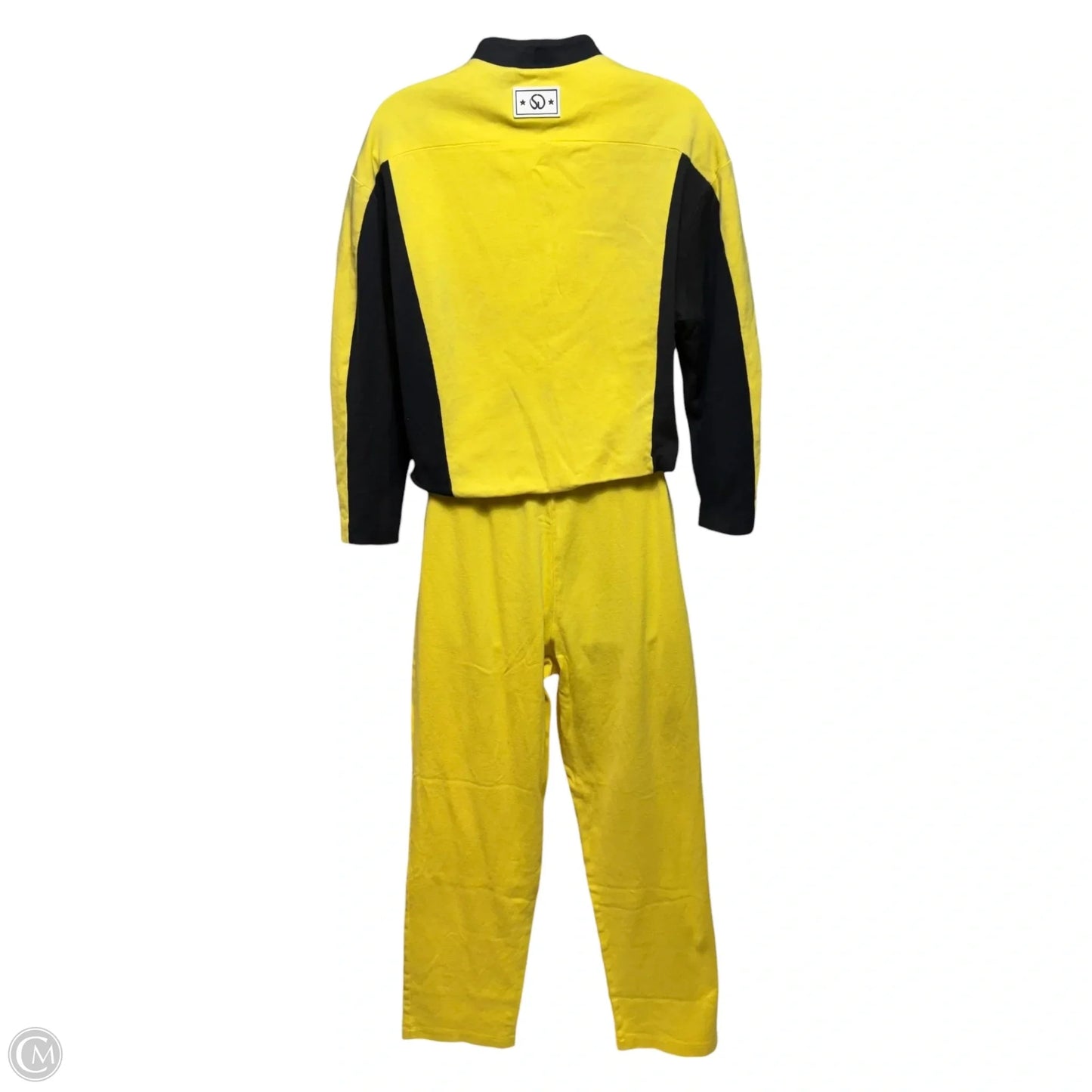Athletic Tracksuit Set 2pc By St John Sport In Black & Yellow, Size: S