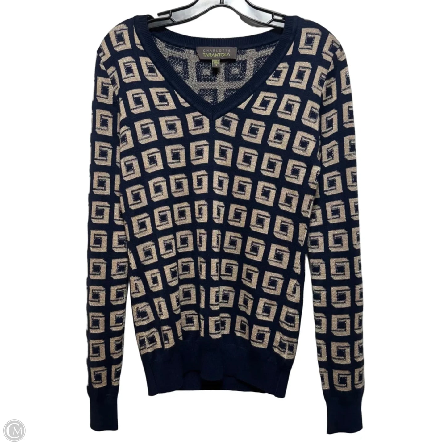 Sweater By Charlotte In Blue & Gold, Size: S