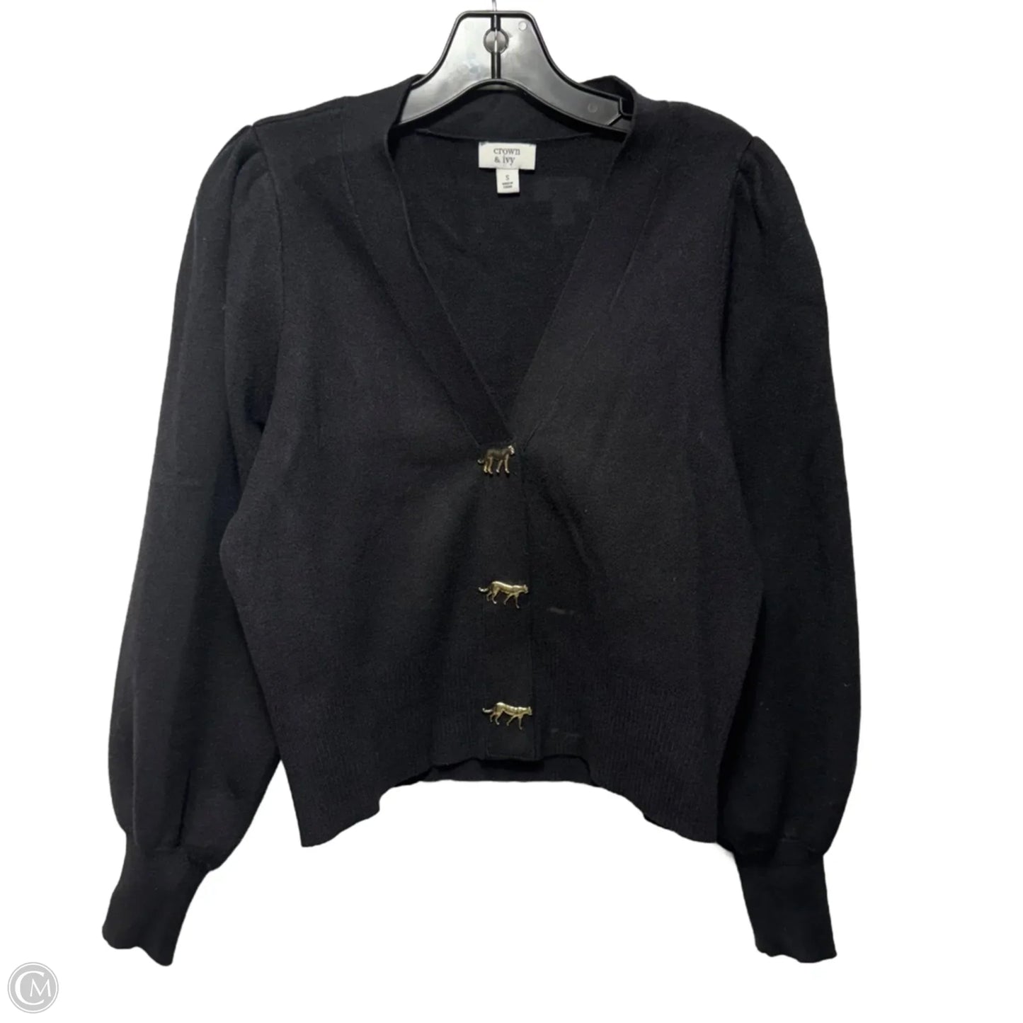 Cat Button Sweater By Crown And Ivy In Black, Size: S