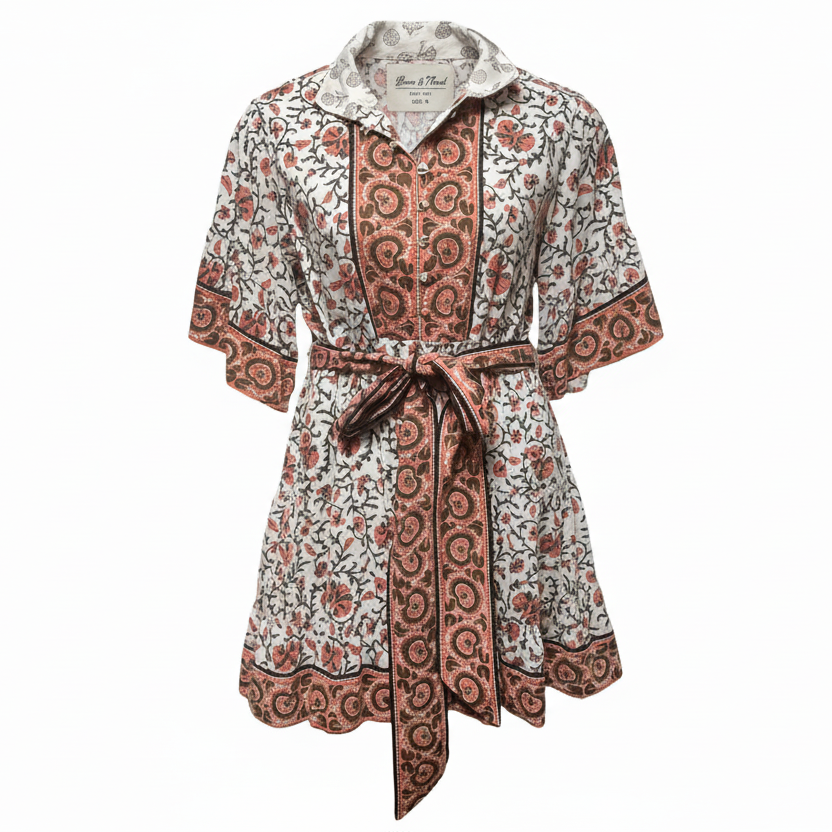 Hamilton Shorty Kaftan Dress By Sue Sartor In Floral Print, Size: L