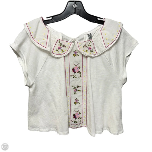 Cross Stitch Collar Top Sleeveless By Anthropologie In Floral Print, Size: S