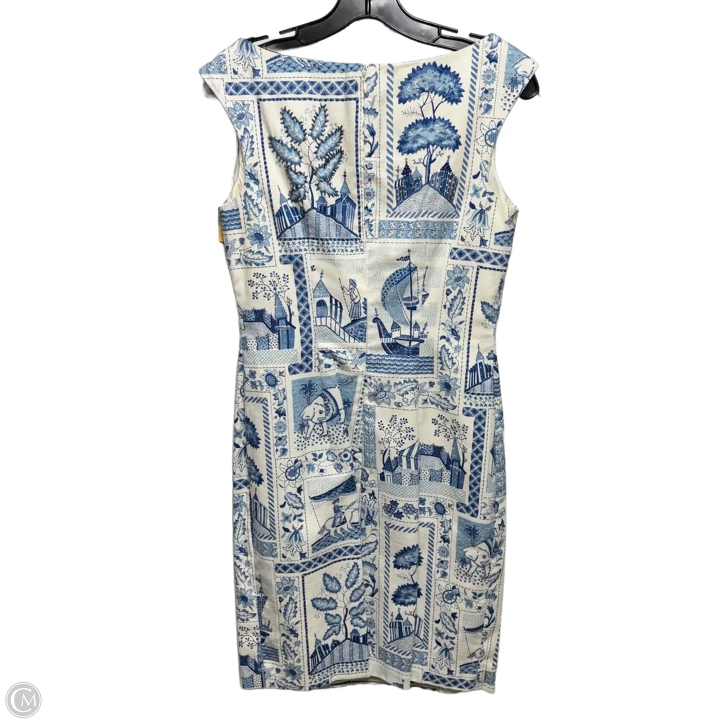 Beaded Dress Casual Midi By Maggy London In Blue & Cream, Size: 6
