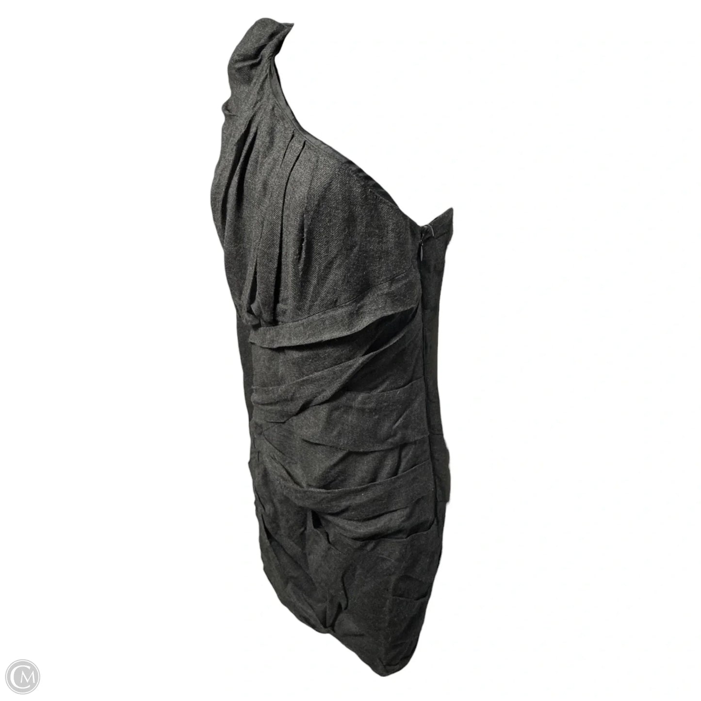 One Shoulder Sheath Demi Dress By Camilla and Marc In Charcoal, Size: 4
