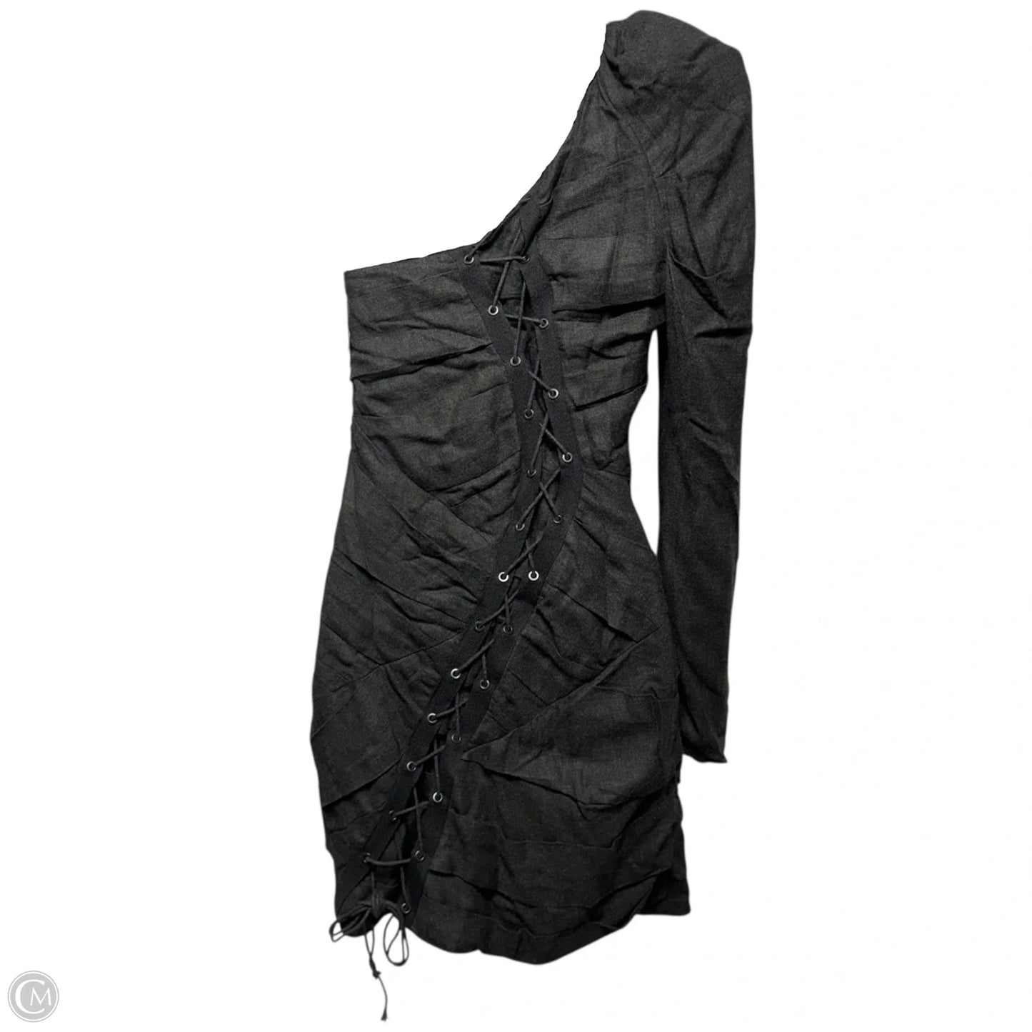 One Shoulder Sheath Demi Dress By Camilla and Marc In Charcoal, Size: 4