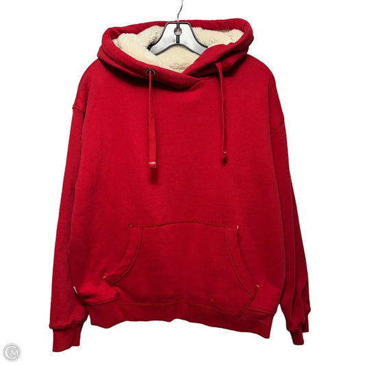 Fleece Lined Sweatshirt Hoodie By Fatface In Red, Size: M
