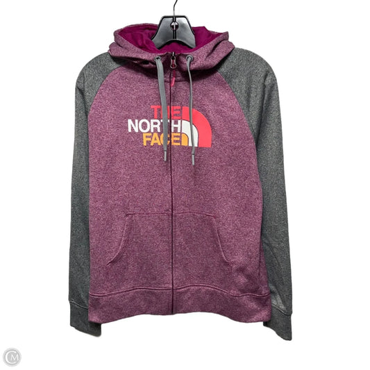 Athletic Jacket By The North Face In Grey & Pink, Size: M