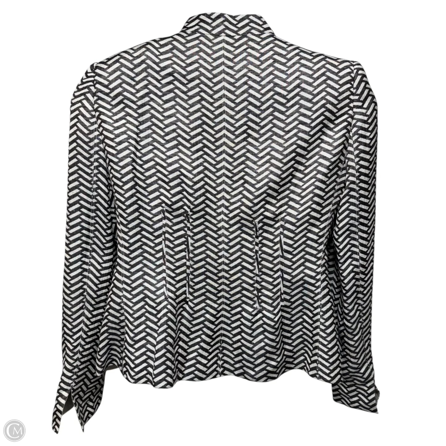 Linen & Silk Blazer Luxury Designer By Armani In Checkered Pattern, Size: 14