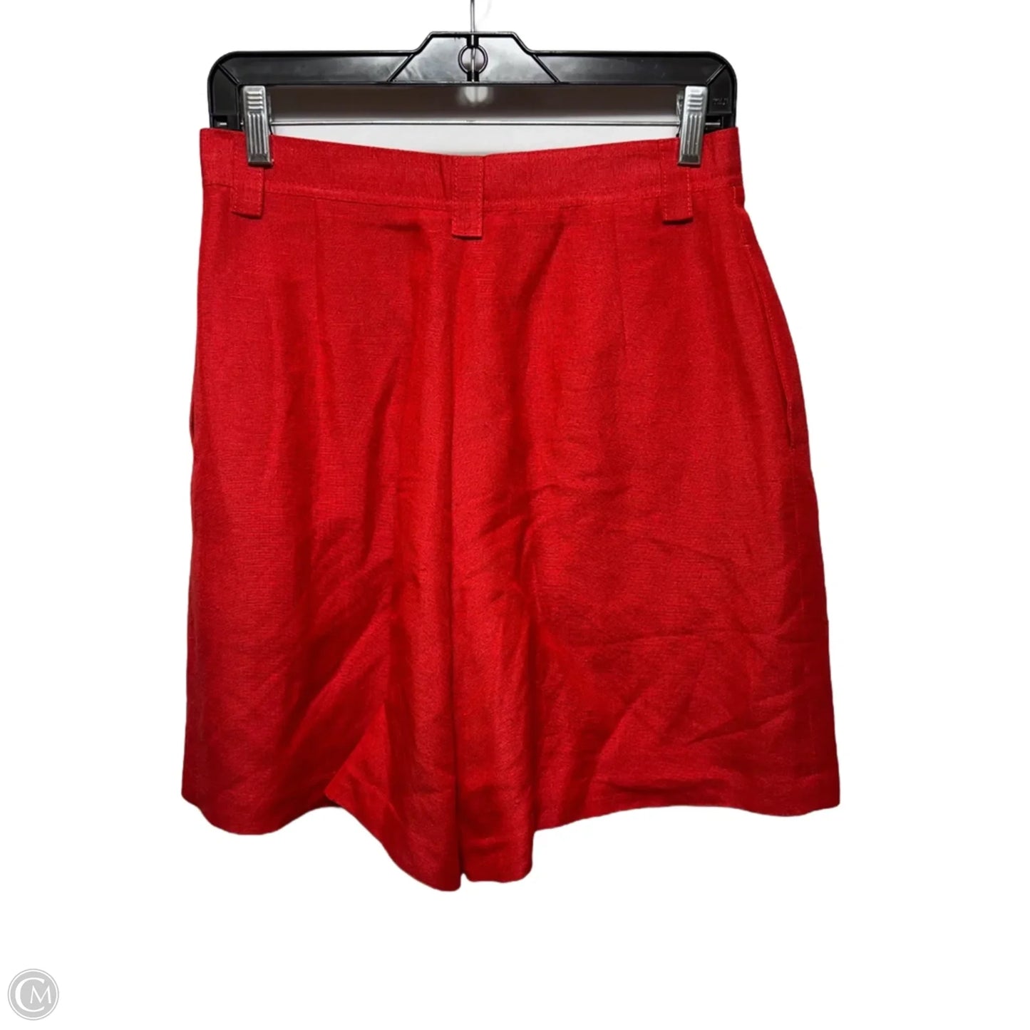 Linen/Rayon Blend Shorts By Harve Bernard In Red, Size: 10
