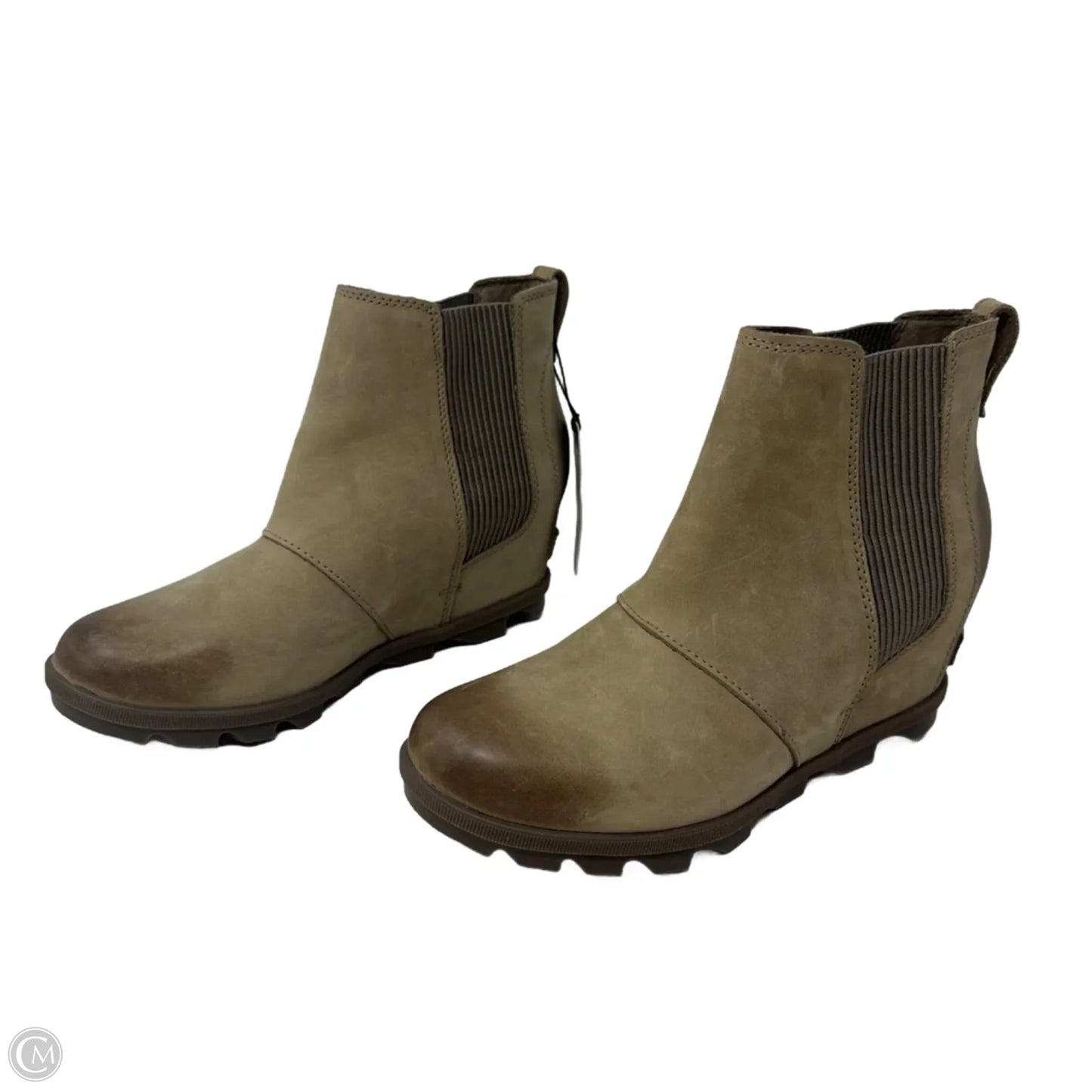 Joan Of Arctic Wedge Boots Ankle Heels By Sorel In Tan, Size: 9.5