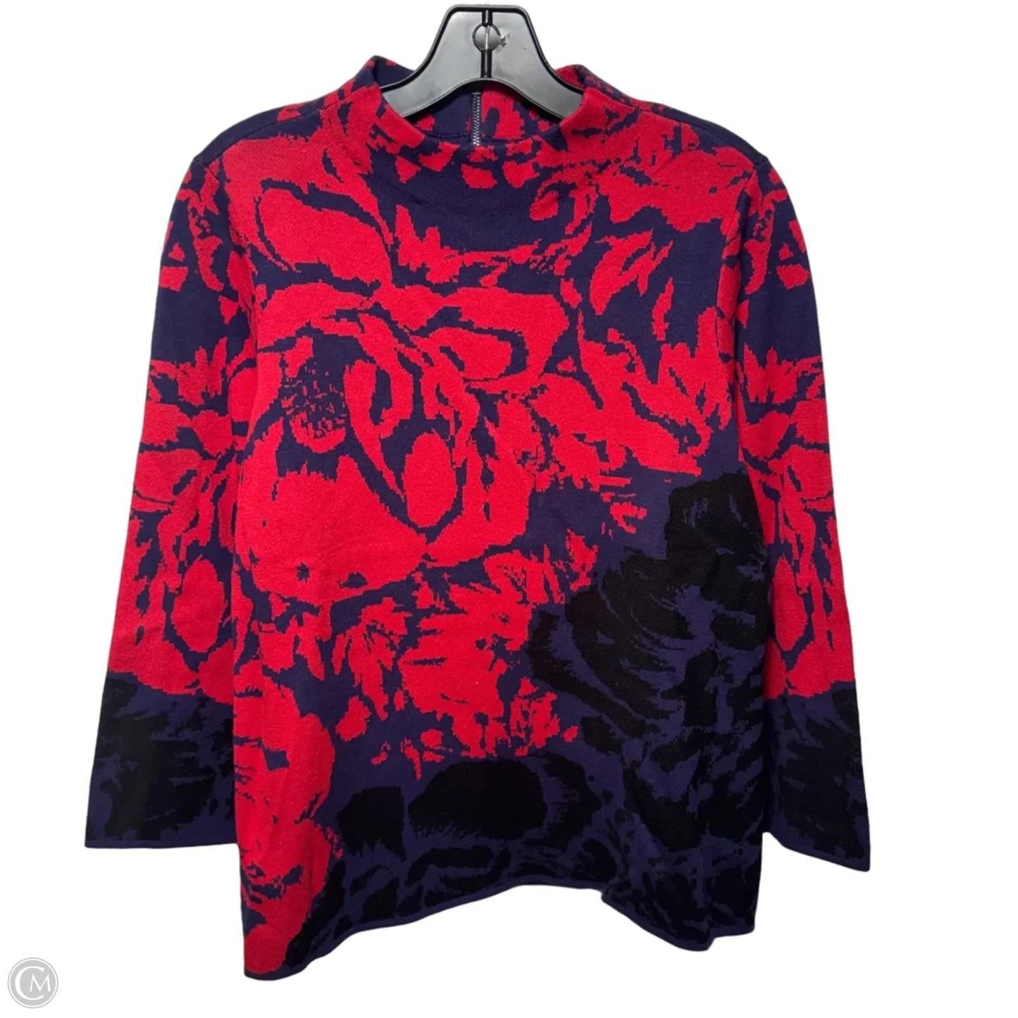 Sweater By Chicos In Floral Print, Size: M