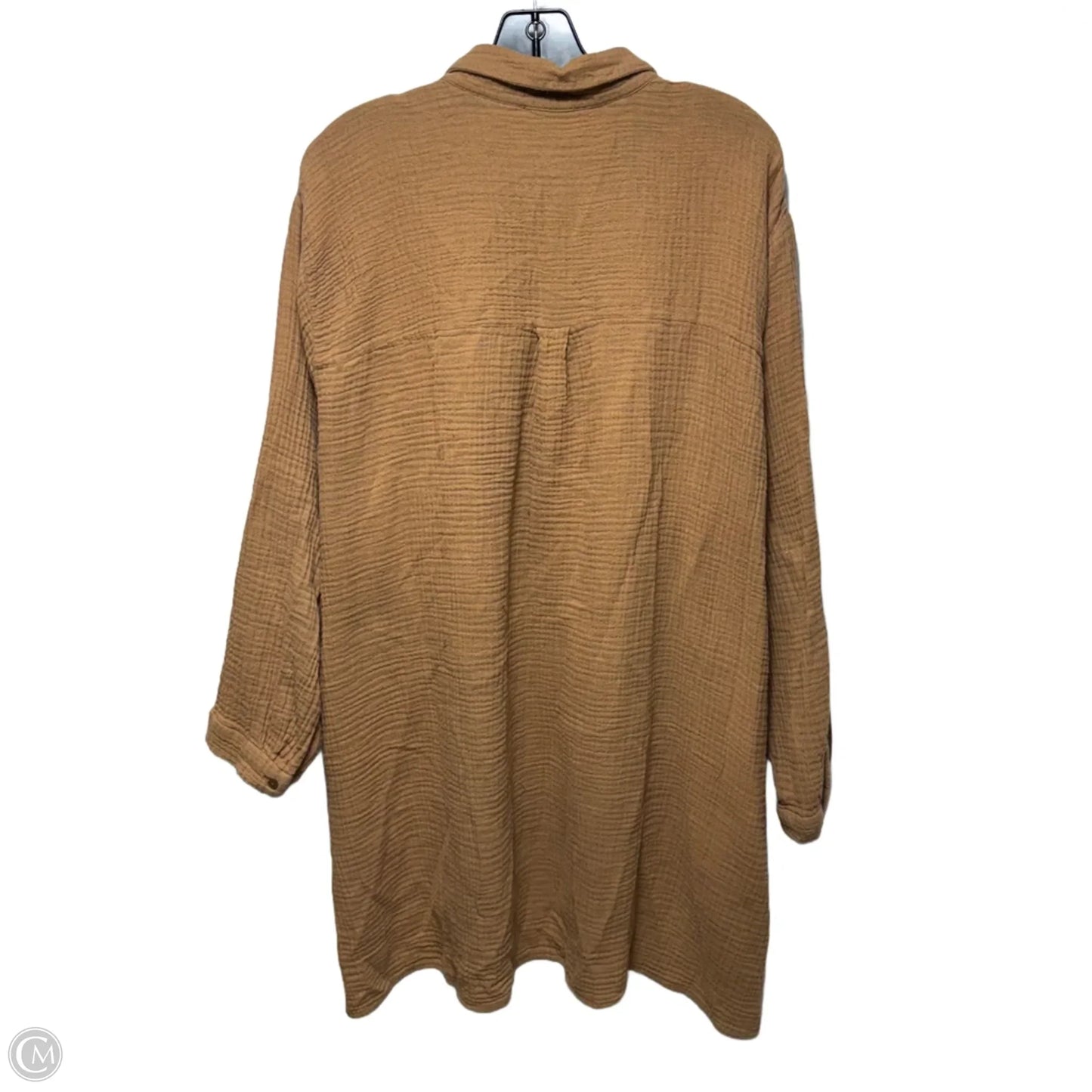 Top Long Sleeve By Eileen Fisher In Tan, Size: 2x
