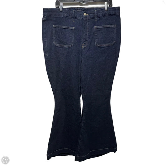 Good Waist Super Flare Jeans By Good American In Blue Red & White, Size: 18