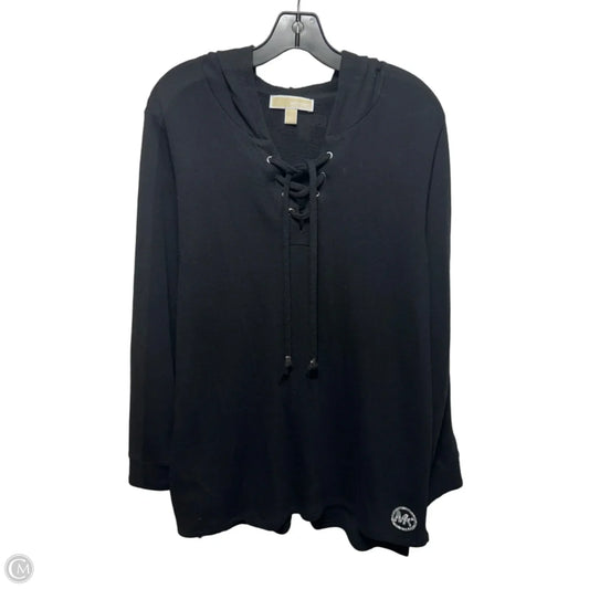 Hoodie Top Long Sleeve By Michael By Michael Kors In Black, Size: 1x