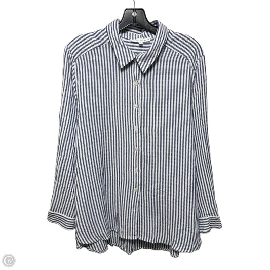 Top Long Sleeve By Jane And Delancey In Striped Pattern, Size: 1x