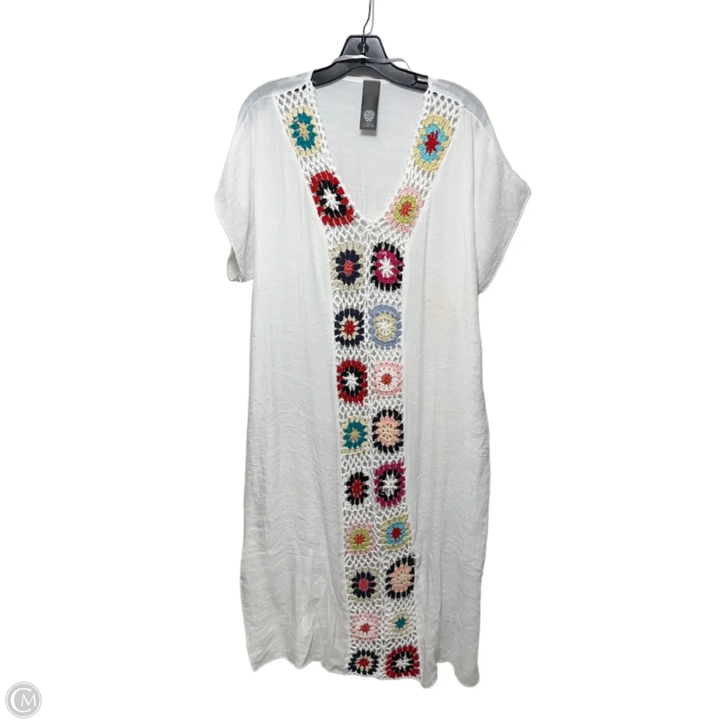 Granny Square Caftan By Vince Camuto In White, Size: Osfm