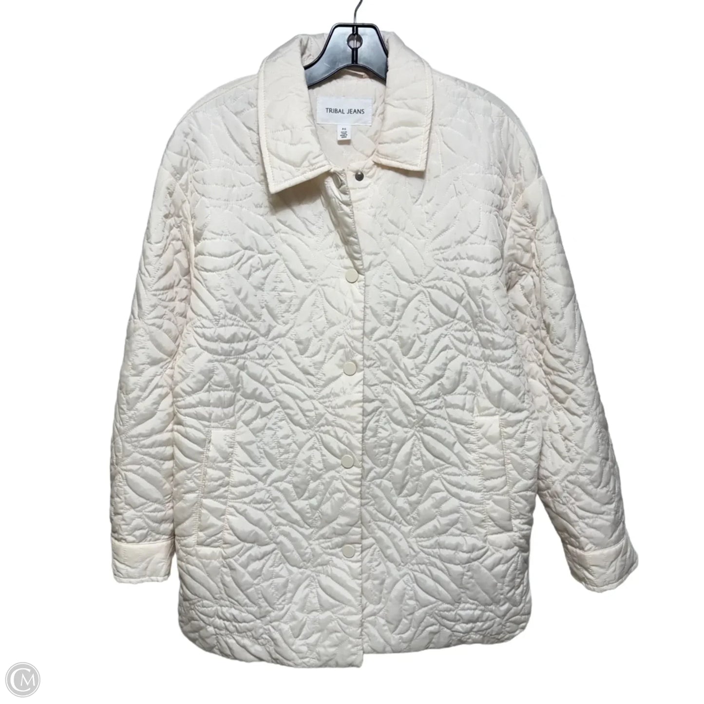 Coat Puffer & Quilted By Tribute In Cream, Size: S