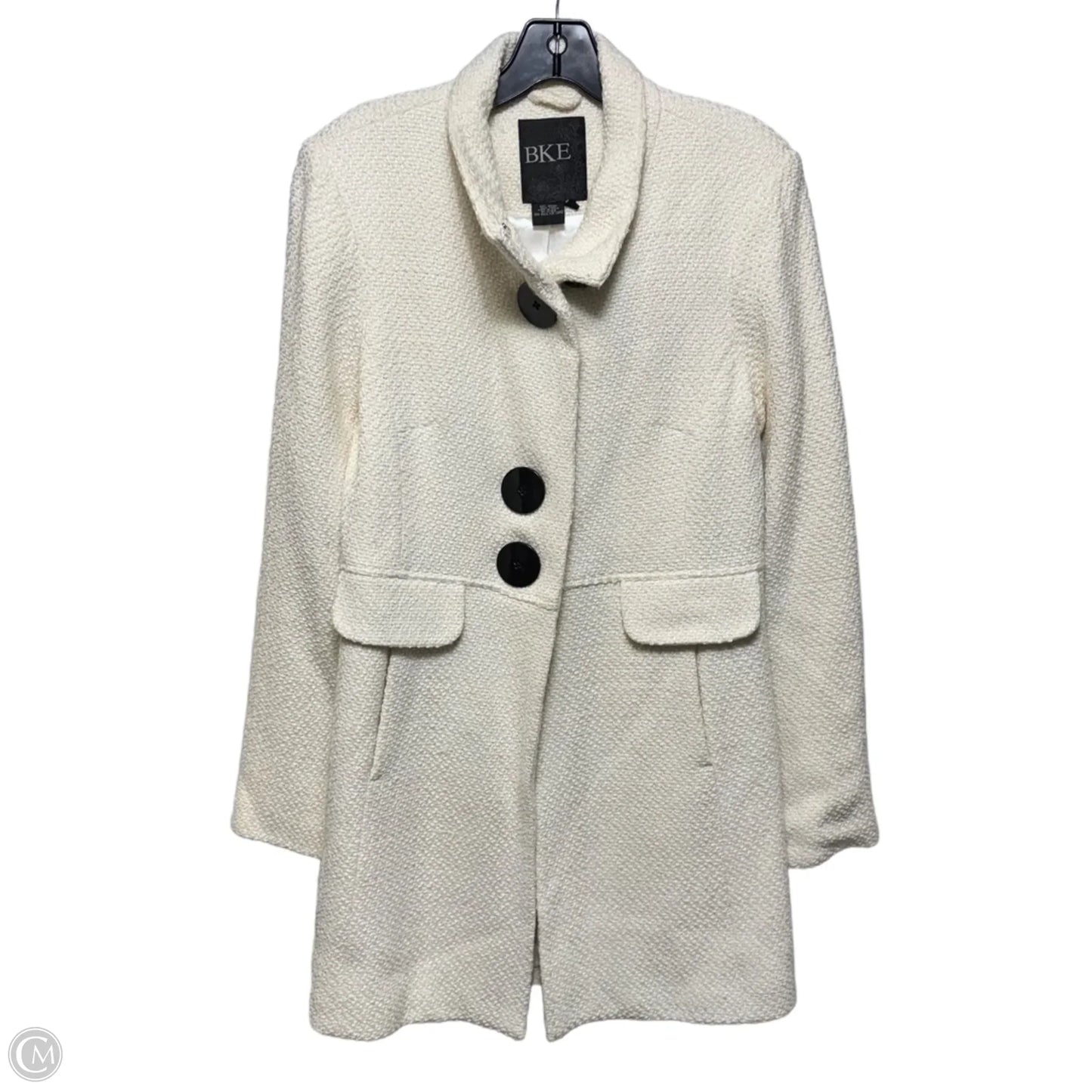 Wool Blend Coat By Bke In Cream, Size: L