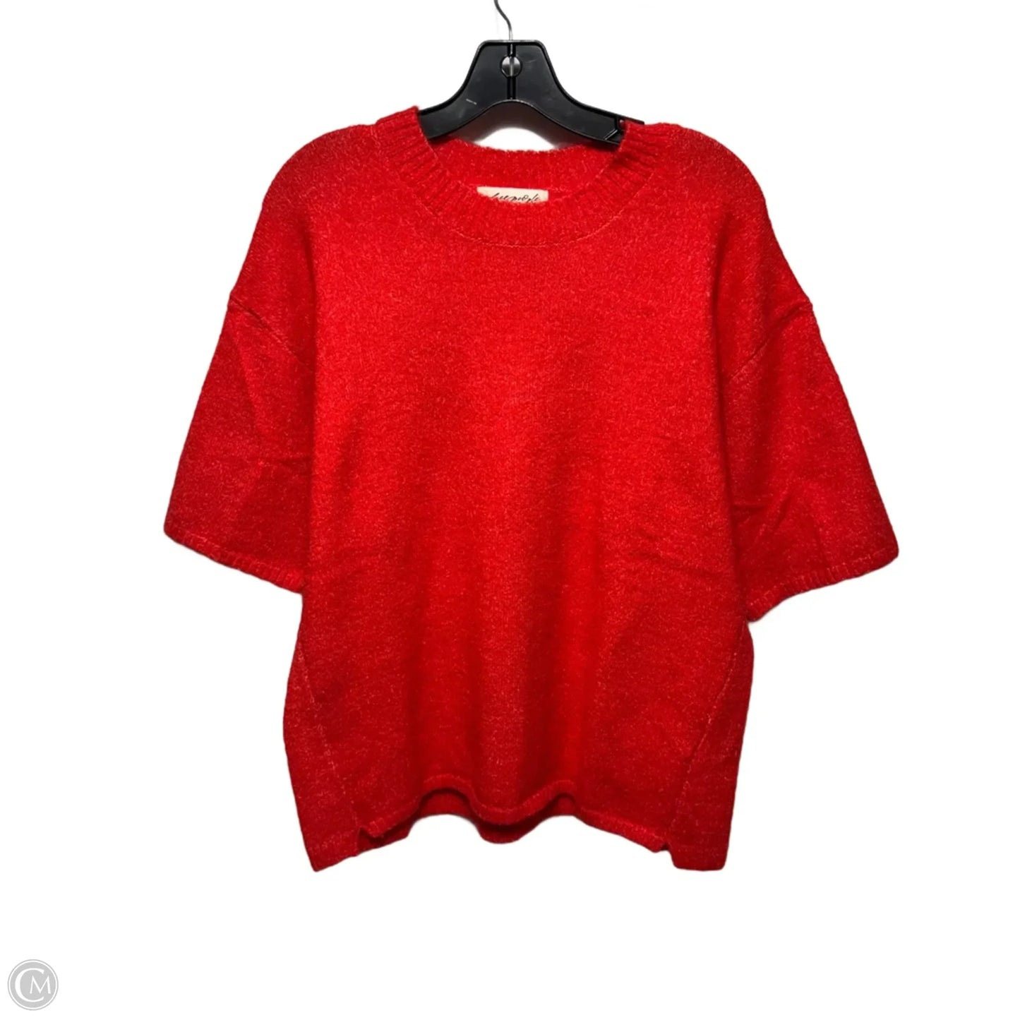Margot Crewneck Short Sleeve Sweater Top By Free People In Red, Size: XS