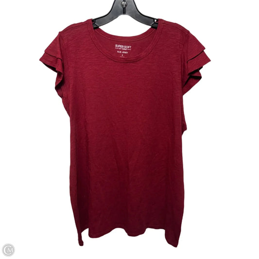 Slub Jersey Top Short Sleeve By Torrid In Red, Size: 2x