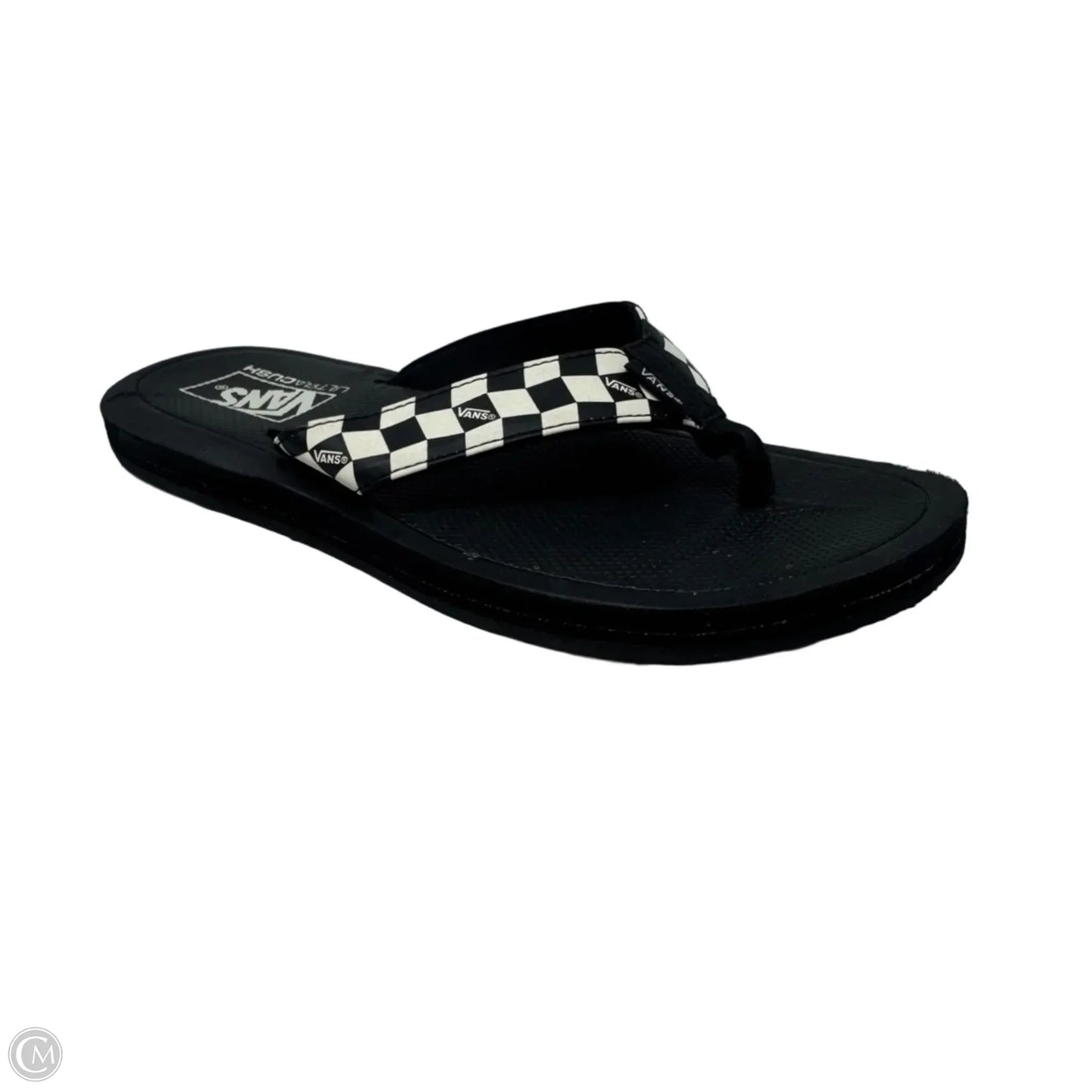 Sandals Flip Flops By Vans In Checkered Pattern, Size: 7