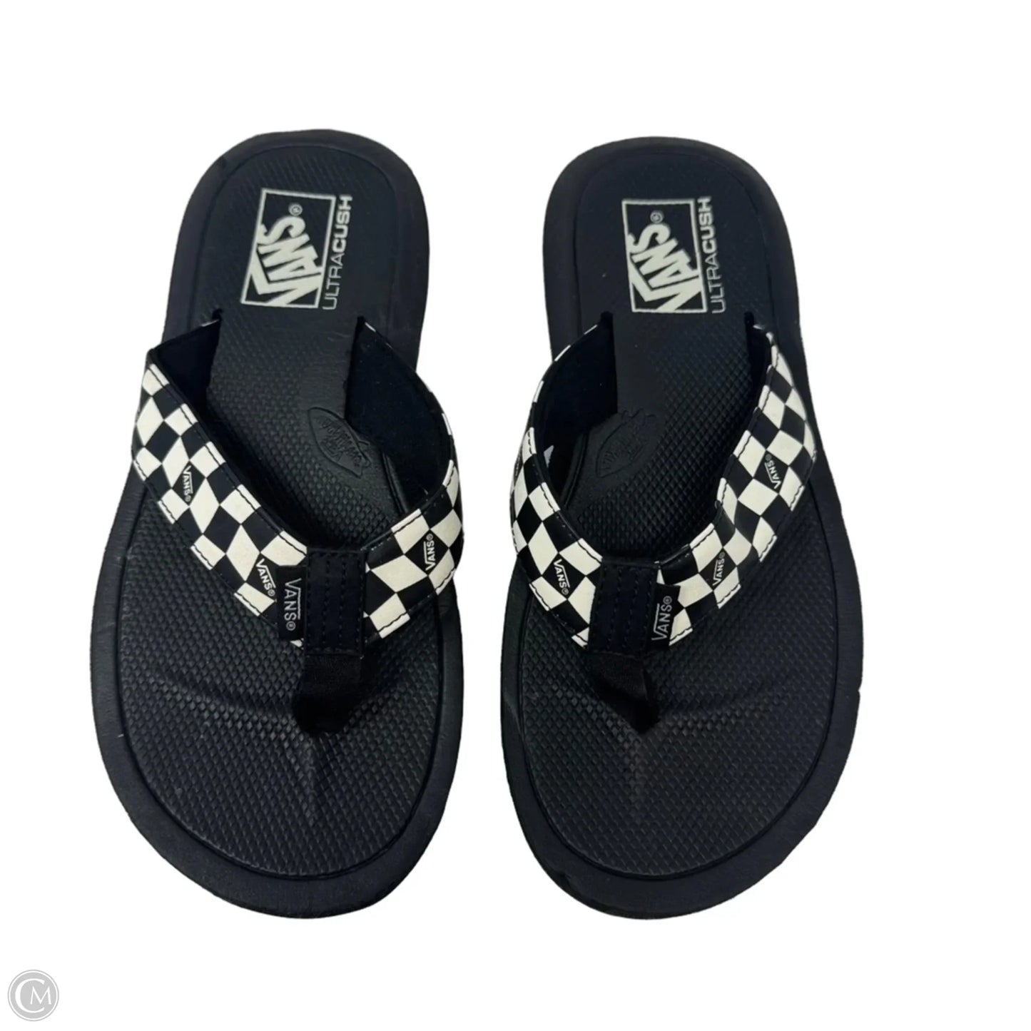 Sandals Flip Flops By Vans In Checkered Pattern, Size: 7