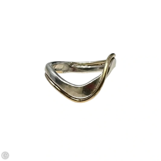 14K Gold Filled & Silver Wave Ring Band, Size: 8