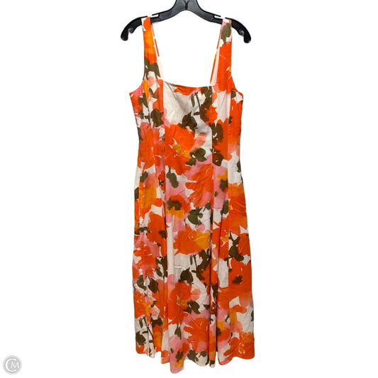 Linen Blend Dress Casual Midi By Joie In Floral Print, Size: 10