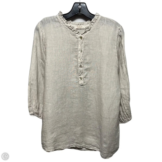Linen Top Long Sleeve By Bellambra In Cream, Size: M