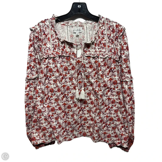 Top Long Sleeve By Wonderly In Floral Print, Size: L