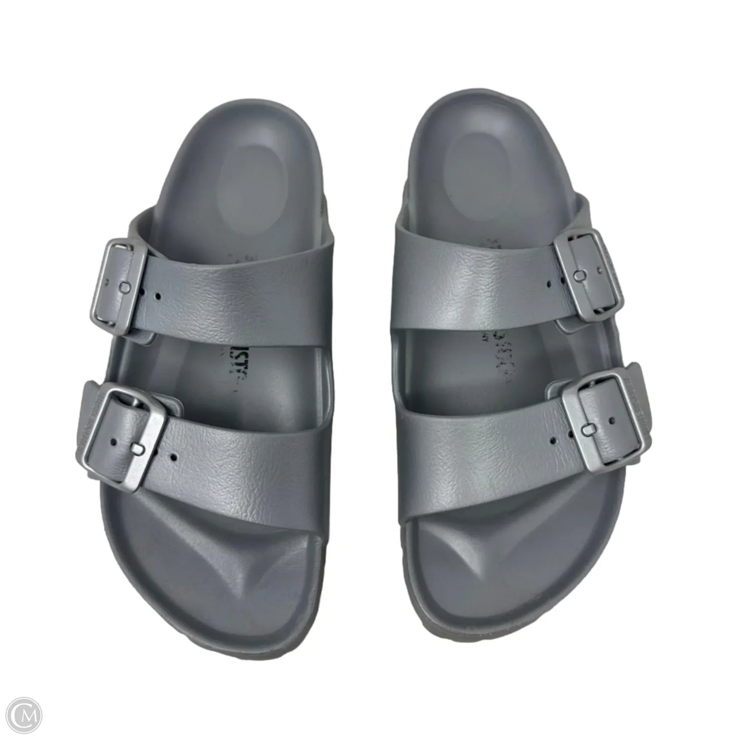 Arizona EVA Sandals Flats By Birkenstock In Silver, Size: 6
