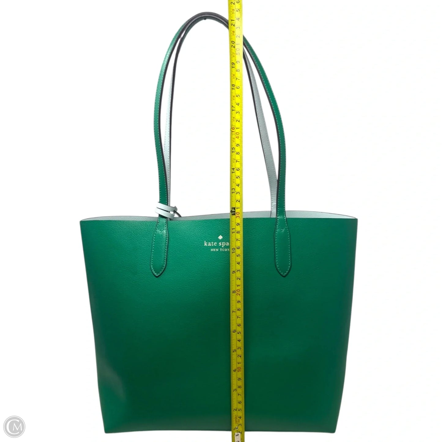 Ava Reversible Tote In Fig Leaf/Mint Refined Grain Leather Designer By Kate Spade, Size: Large