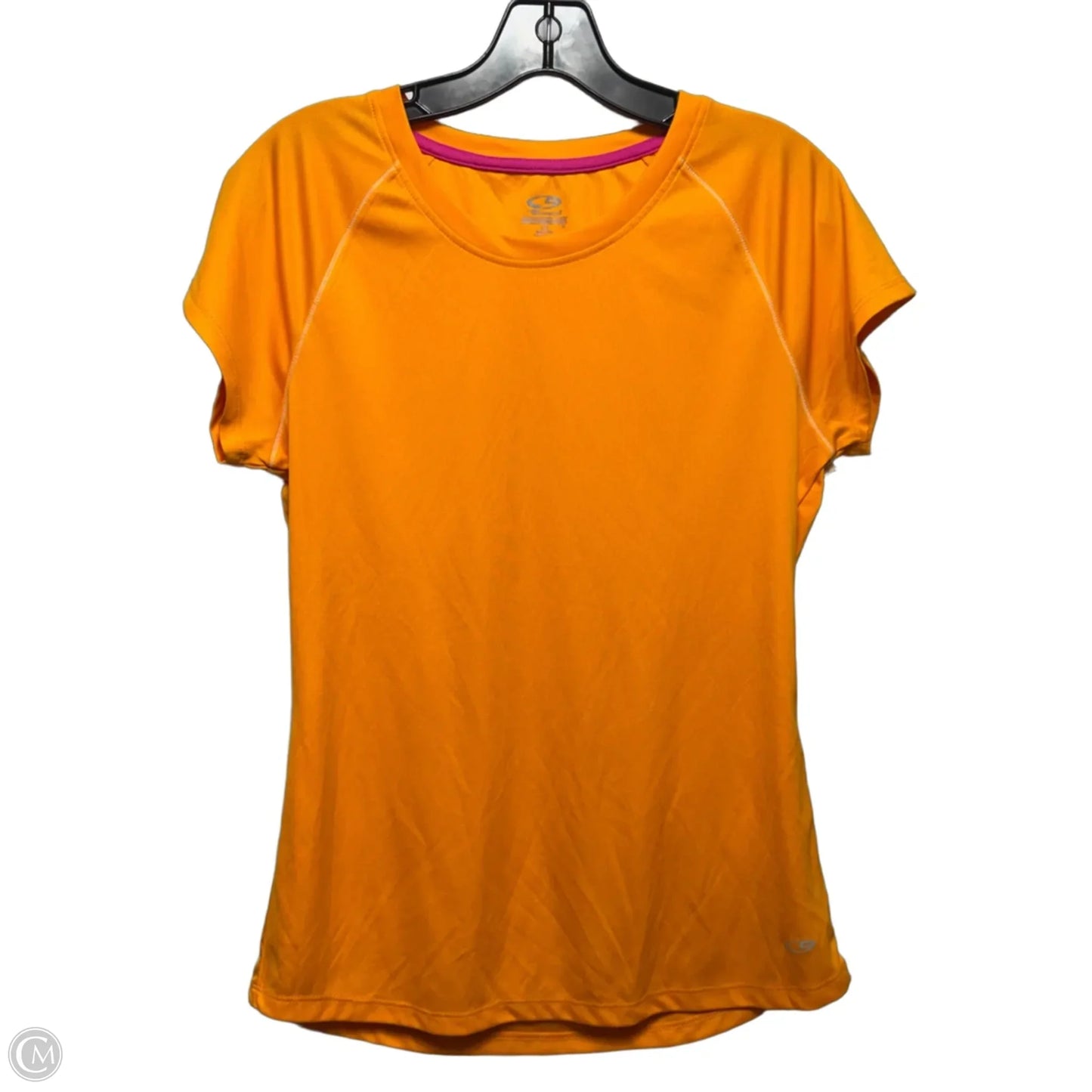 Athletic Top Short Sleeve By Champion In Orange, Size: L